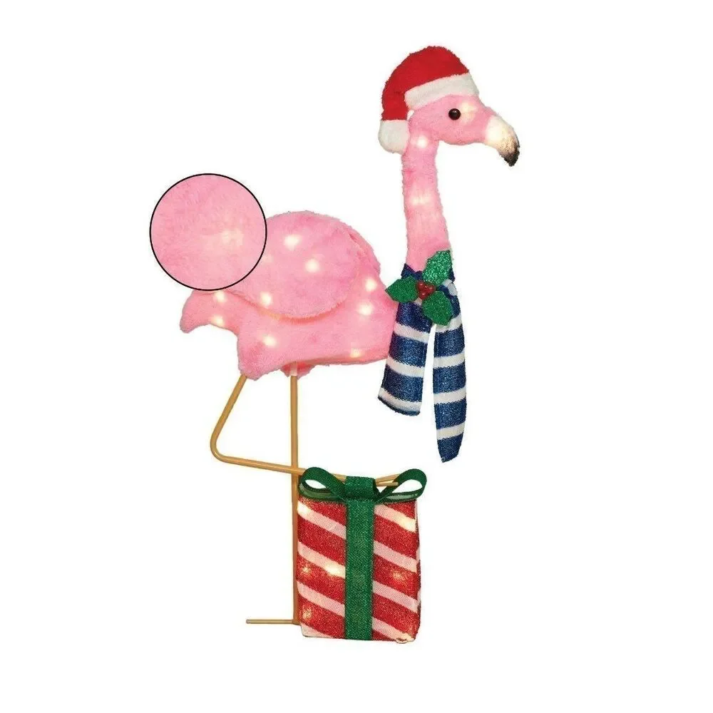Holiday Light-Up Plush Flamingo 32